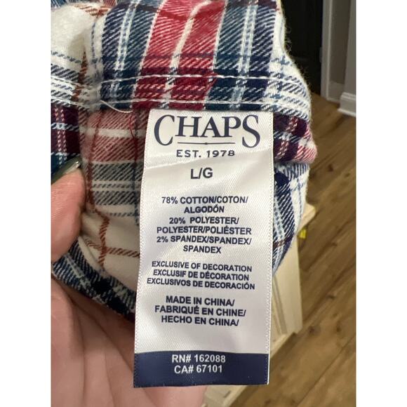 NWT Chaps mens size large plaid flannel shirt - Picture 3 of 3